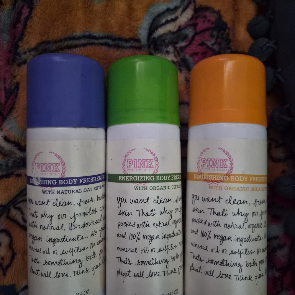 *RARE* PINK Victoria's Secret Body Freshener Set -Soothing/Energizing/Nourishing